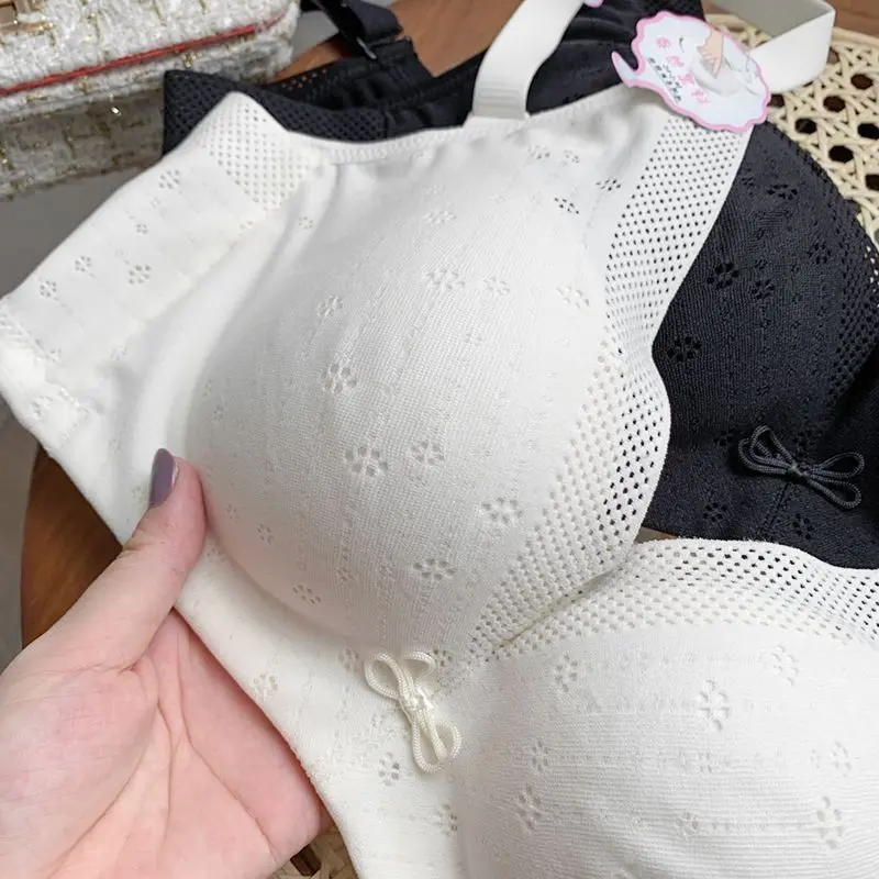 Siêu mềm! Đồ lót gợi cảm cho phụ nữ Đẩy lên ngực Giữ chống chảy xệ Không có vòng thép Ngực lớn Áo ngực nhỏ có thể điều chỉnh