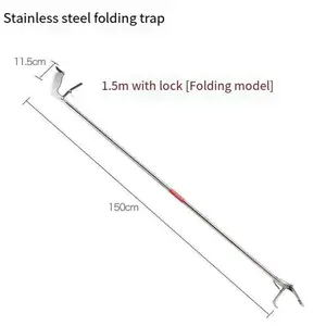 Alat Penjepit Ular Berdamping 150 cm Tongkat Penangkap Ular Stainless Alat Penjepit Sampah Foldable - 150MM - 1PCS