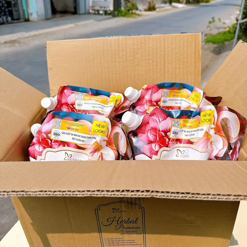 Nước giặt xả herbal hương nước hoa Pháp thùng 4tuí 12kg đạt chuẩn iso 9001 (tem chống hàng giả ) 6