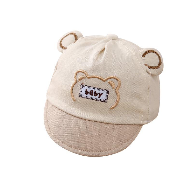 Baby hat spring and autumn peaked cap thin cute super cute cartoon baby visor male and female treasure flip brim hat 3