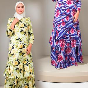 Dress Haura Mango 20D Baju Raya 2025 Fashion Wanita Muslimah