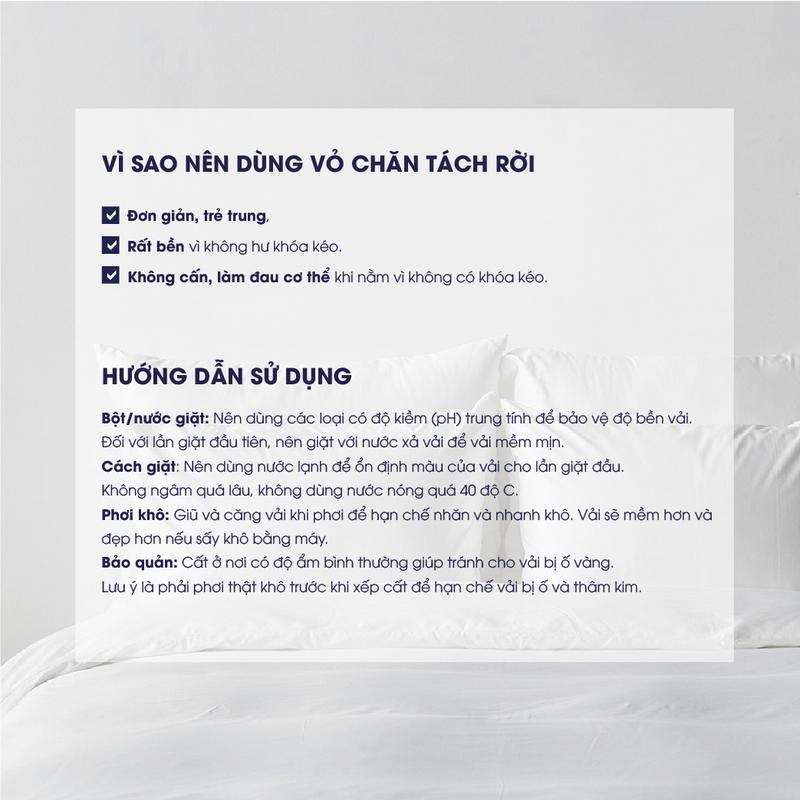 Changmi Bedding Vỏ chăn Cotton lụa cao cấp 80S trắng trơn. Tiêu chuẩn khách sạn, resort 5 sao duvet 4