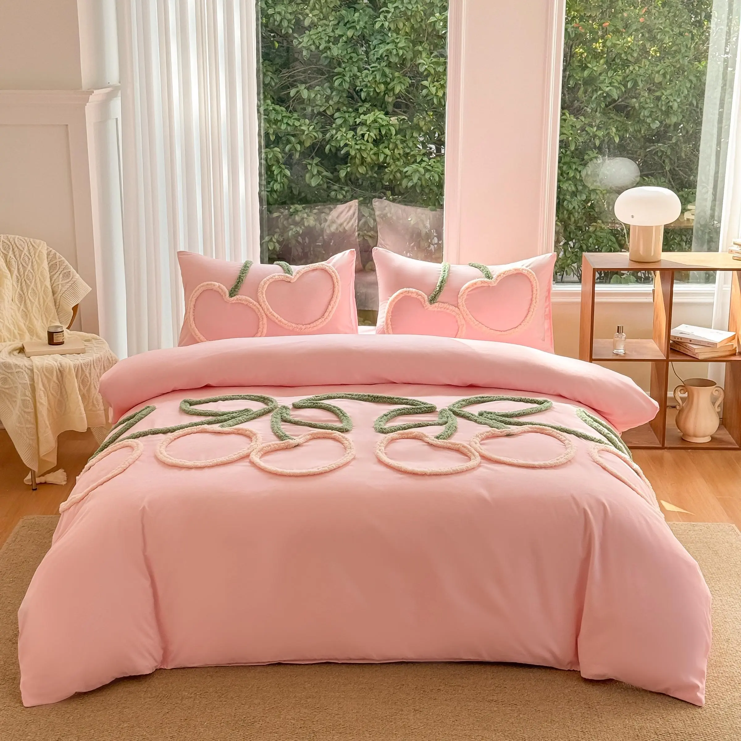 Cherry Pattern Duvet Cover Set, 1 Set Including Duvet Cover &  Pillowcase without Filler, Comfortable Bedding Set for Home Bedroom