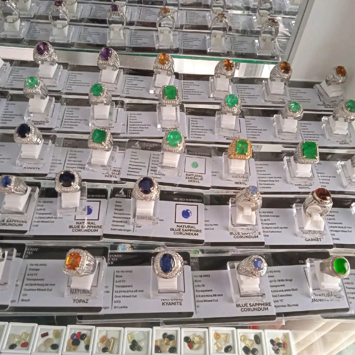 Cincin batu permata ring alpaka