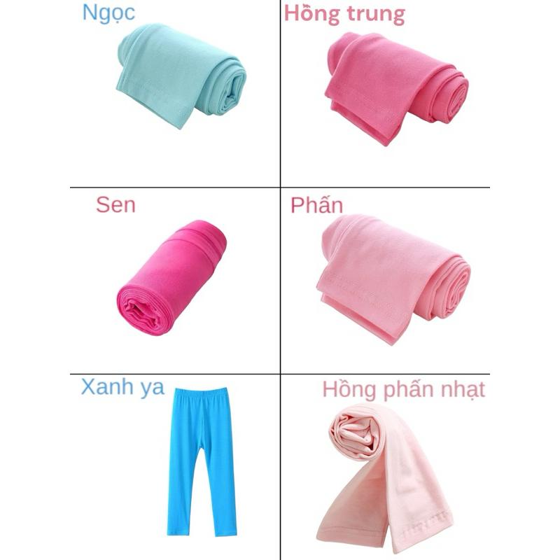 Quần legging trơn dài 25kg-41kg chất vải cotton xuất dư co giãn 4 chiều thấm hút mồ hôi 5