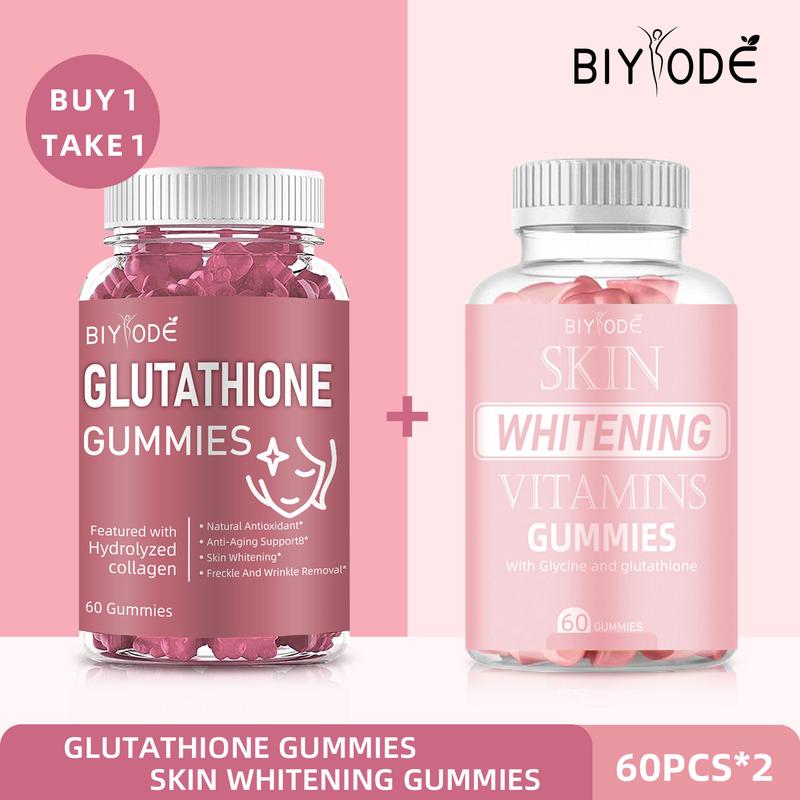 [24 giờ] Bộ kết hợp kẹo dẻo glutathione bán chạy nhất của BIYODE giúp làm sáng, làm mềm, xóa mờ vết thâm, loại bỏ mụn và bổ sung 60 viên kẹo dẻo vitamin làm đẹp vien uống  glutathione viên  uống canh  collagen alika collagen  nmn