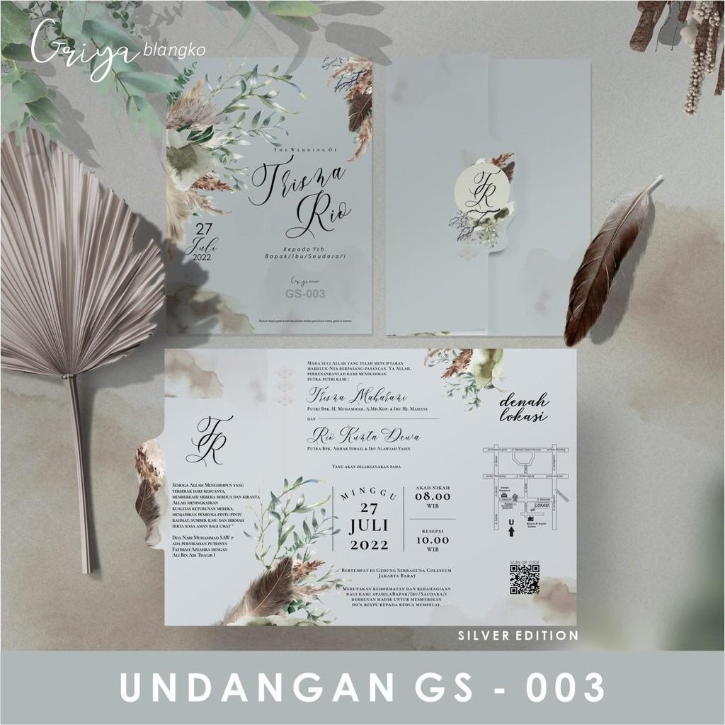 Undangan Pernikahan GRIYA GS 003 Elegan Modern Paket Lengkap 100 PCS Gratis Label & Plastik - JanjiKita | Default