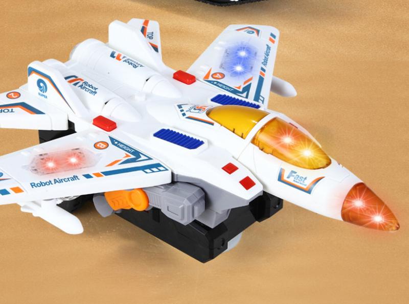 Product Introduction of Children's Electric Universal Deformation Flying Locomotive Light Music Tank Automatic Robot Police Car Toy 1