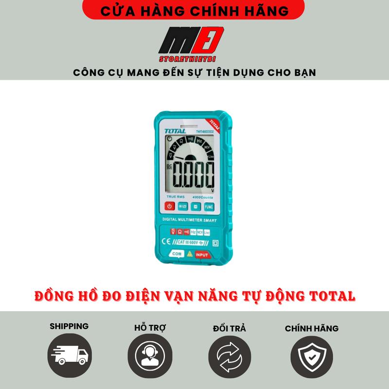 Đồng Hồ Đo Điện Vạn Năng Tự Động Total TMT460002 Kèm Dây Đo