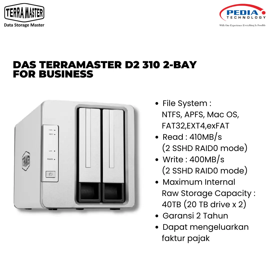 DAS TerraMaster D2 310 2-Bay for Business
