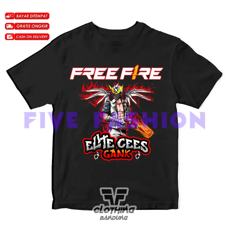 Kaos Baju FF Anak Char Elite Cees SG OPM Sayap New Skin Free Nama 0
