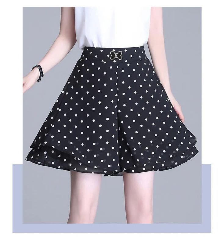 Product Introduction of Quần Dài Váy Ngắn, Chất Liệu Voan, Dành Cho Nữ, Trang Phục Mùa Hè, Cạp Cao, Quần Ống Rộng, Dáng Rộng Rãi Và Thường Ngày, Quần Đùi Mỏng, Ngoại Cỡ, Culottes Chữ A 15