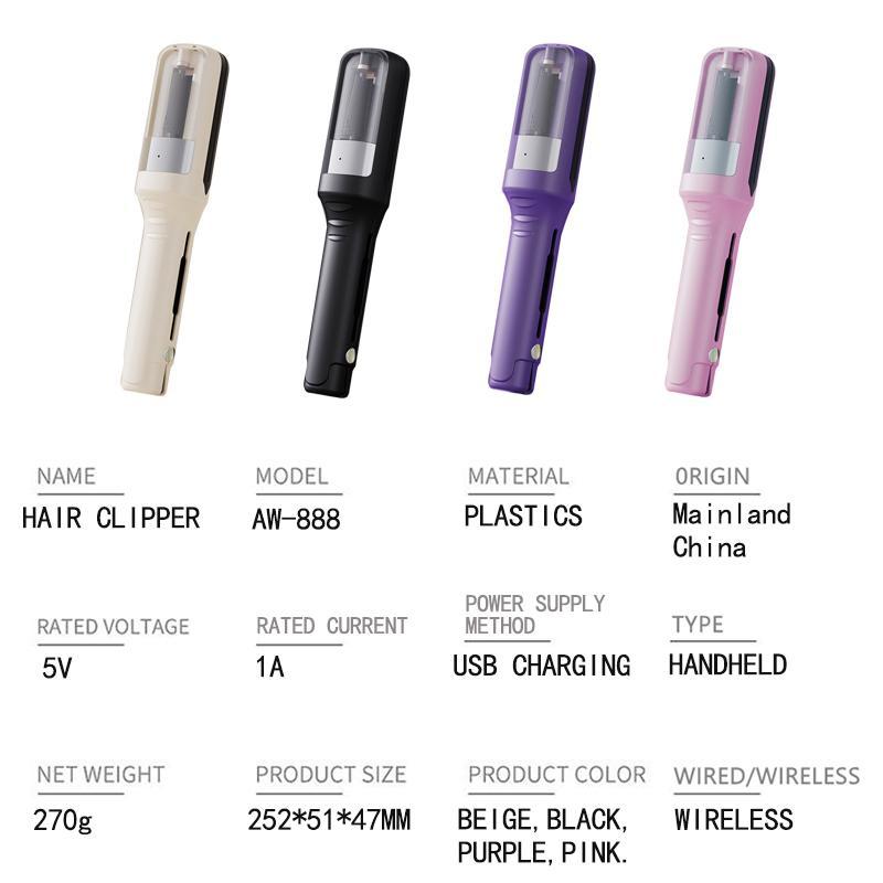 Product Introduction of Rechargeable Cordless Hair Trimmer, Split Hair Clipper, Professional Hair Styling Tool for Women & Girls 8