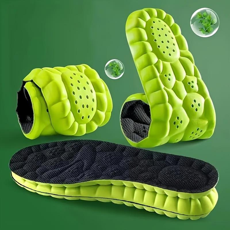 1 Pair Ultra-Comfort Memory Foam Insoles - Breathable & Sweat-Absorbing, Non-Slip, Shock-Absorbing, Odor-Proof, Lightweight - Ideal for Running, Hiking, Fitness Enthusiasts - Bright Lime Green with Black Bottoms 2