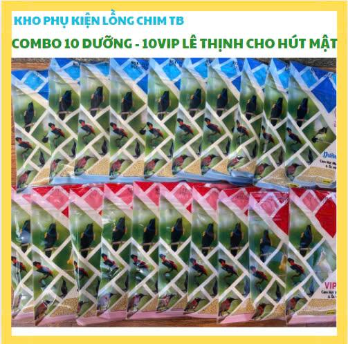 [TẶNG KÈM PHỤ KIỆN] COMBO 10 GÓI CÁM DƯỠNG HÓT + 10 GÓI CÁM VIP LÊ THỊNH CHO CHIM HÚT MẬT (2KG)