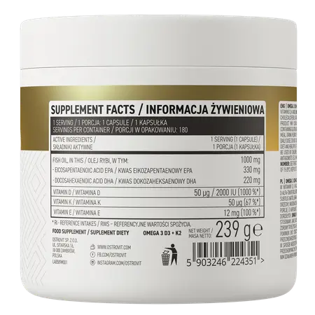 [3in1] Dầu Cá Ostrovit Omega 3 D3+K2 - Thực Phẩm Bổ Sung Sức Khỏe Tổng Thể 2