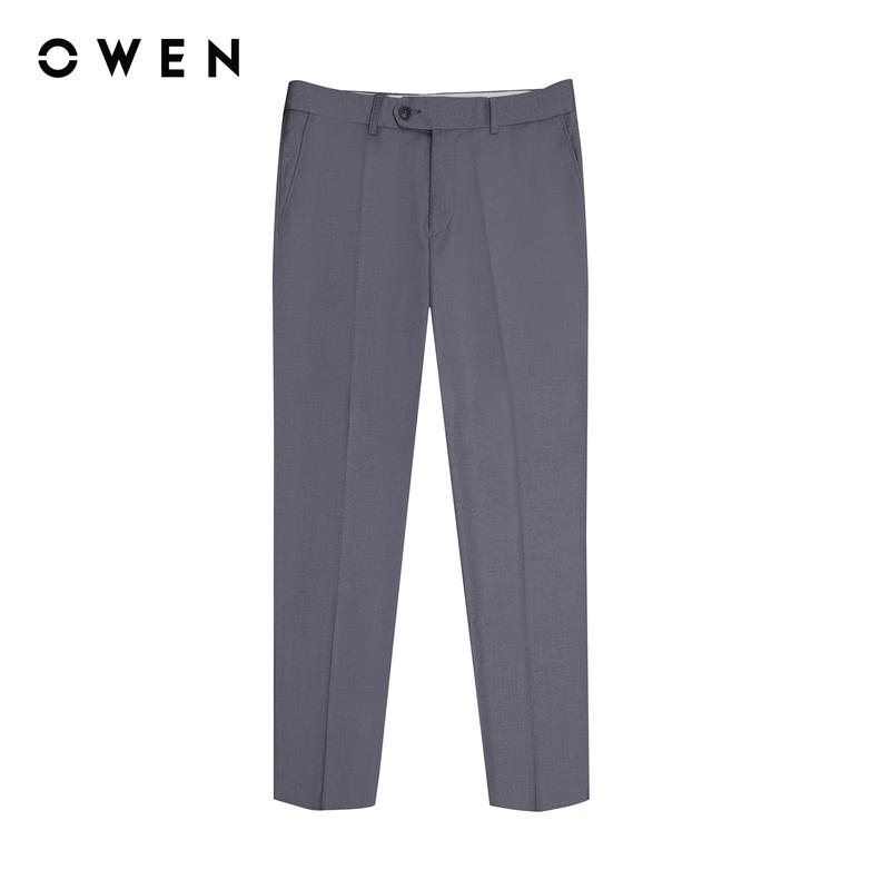 OWEN - Quần tây Nam Form dáng Slim Fit Màu sắc Ghi QS231728 Chất liệu TR Spandex Hoạ tiết Trơn Menswear