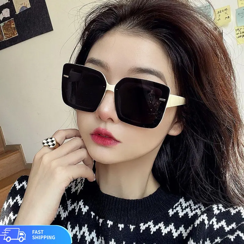 Kính Râm, Khung Trắng, Hợp Xu hướng Xu Hướng Mới 2021, Dành Cho Nữ, Chống Tia Cực Tím, Phong Cách Phổ Biến, Thích Hợp Cho Khuôn Mặt To, Hiệu Ứng Bó Sát, Thích Hợp Đi Biển Mùa Hè Women