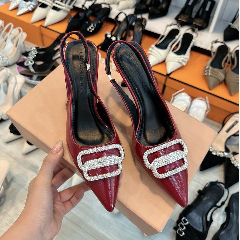 Gg90- Giày cao gót 6p đế ly ( CHUẨN SIZE ) 3 màu đen đỏ trắng