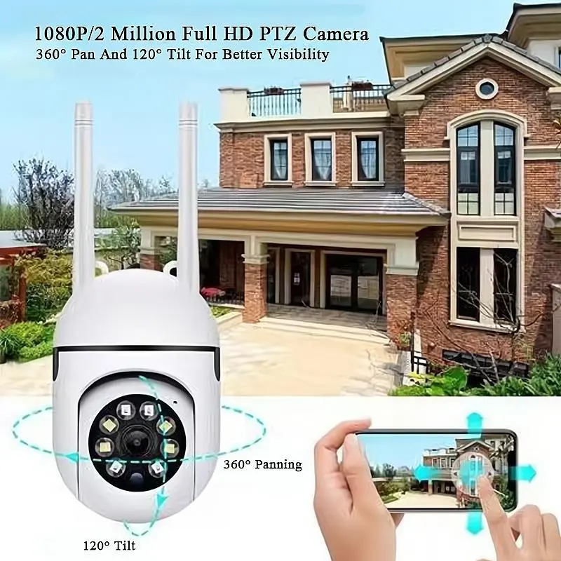 Beli 1 Get 1-V380 Pro Kamera  Wifi CCTV IP Full HD 1080P Waterproof Tanpa Kabel dengan Pelacakan Manusia & Wireless 4
