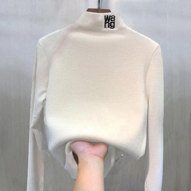Product Introduction of 2024 Autumn and Winter Dralon Slim Fit Inner Wear Half Turtleneck Thermal Bottoming Shirt New Korean Style Long Sleeve T-shirt Women's Clothing Wholesale 6