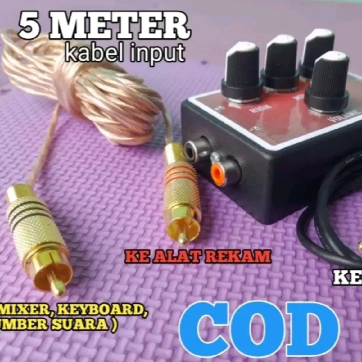 ALAT REKAMAN DARI MIXER KE HP PLUS KABEL INPUT 5 METER