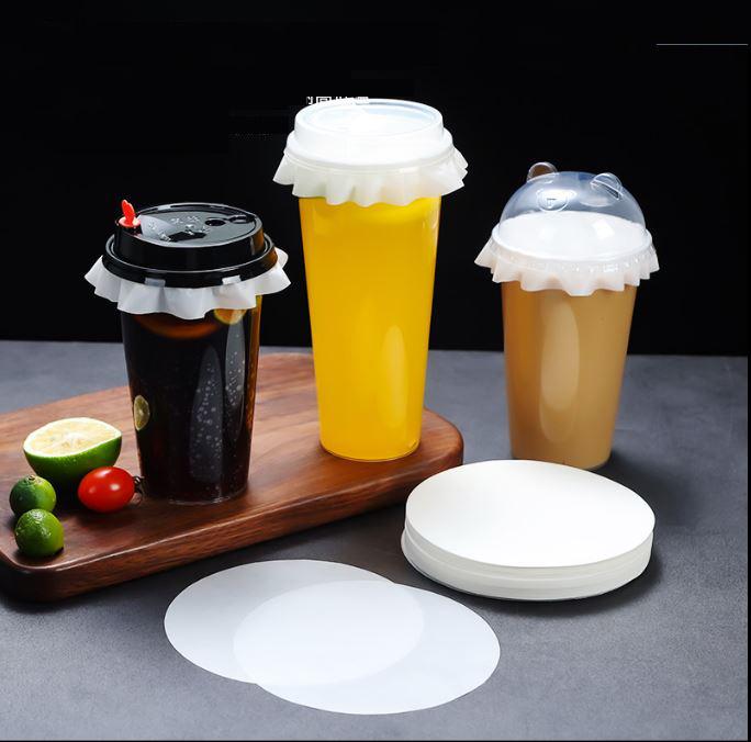 Set 500 Tờ Giấy Chống Tràn Trà Sữa, Giấy Lót Chống Tràn Ly Đồ Uống Mang Đi Chống Rò Rỉ Cho Cốc Ly Giấy, Nhựa PP, Nhựa PE 5