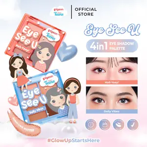Pigeon Teens Eye See U Eye Shadow 3.2gr |Makeup Remaja |4in1 Pallette |Pigmented & Longlasting Formula |Blends Like Butter