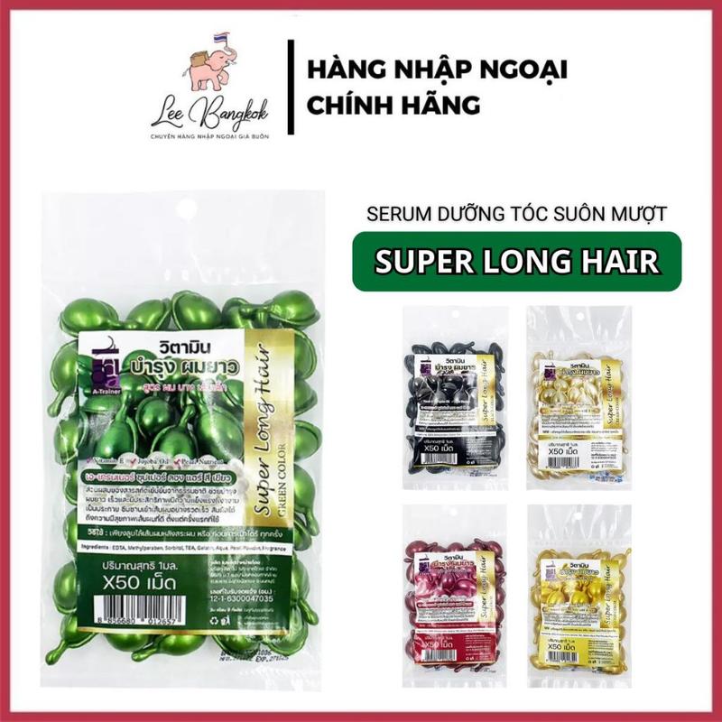   CHUẨN THÁI  Túi 50 Viên Ủ Dưỡng Tóc Suôn Mượt Phục Hồi Tóc Hư Tổn Super Long Hair Vitamin Thái Lan 