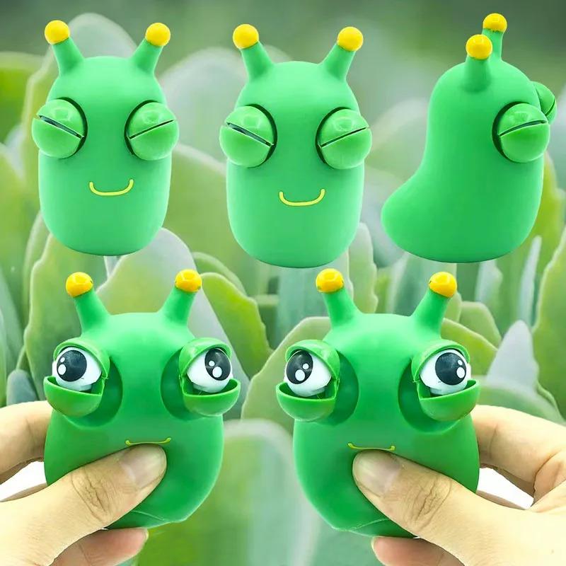 Product Introduction of Funny Eyeball Burst Squeeze Toy Green Eye Caterpillar Pinch Toys Adult Kids Stress Relief Fidget Toy Creative Decompression Toy 23