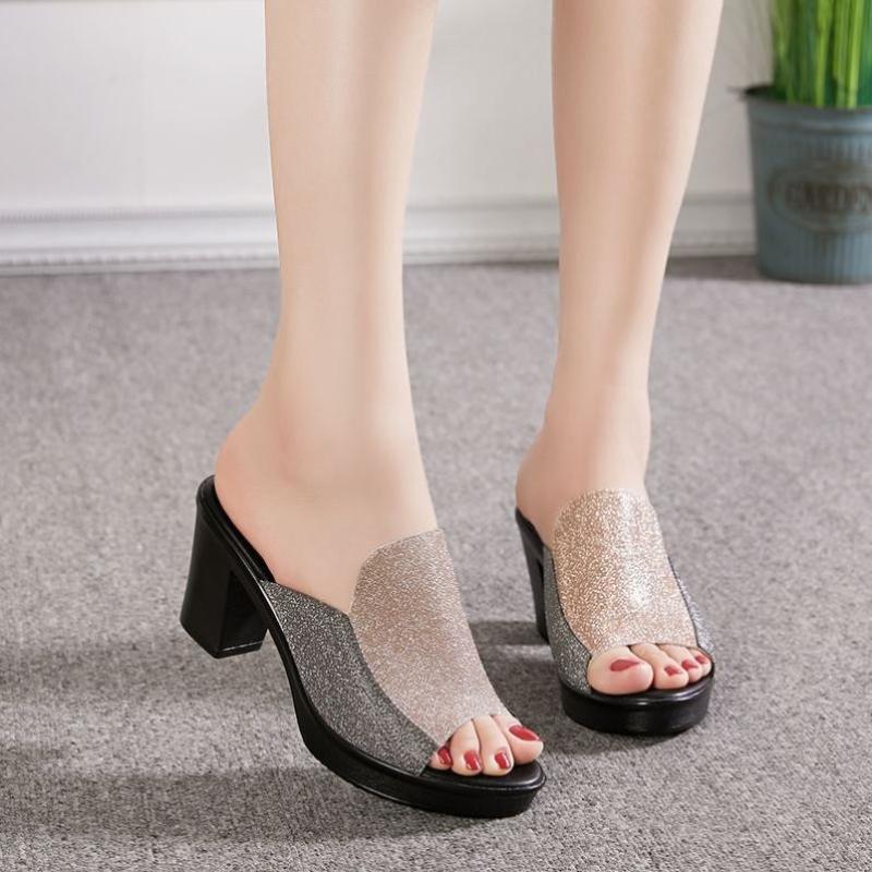Product Introduction of Giày Xăng Đan Nữ Mùa Hè Mới Dày Gót Cao Gót 2024 Thời Trang Đa Năng Chống Trơn Trượt Giày Giữa Gót Cho Nữ giày Xăng Đan Nữ 29