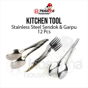 12pcs Sendok Garpu Stainless Steel / Souvenir Alat Makan Murah