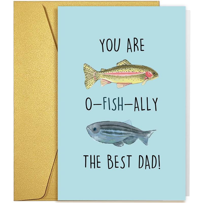 Funny Fish Father's Day Card Happy Fathers For Him Dad Birthday Humor ...