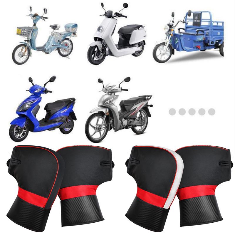 Product Introduction of (OBEEITPL) 1Pair Motorcycle Winter Warmer Gloves Handlebar Muffs Motorcycle Handlebar Cover Winter Battery Bike Windshield Gloves Windproof Warm Handle Thickened Gloves Reflective Strip 26