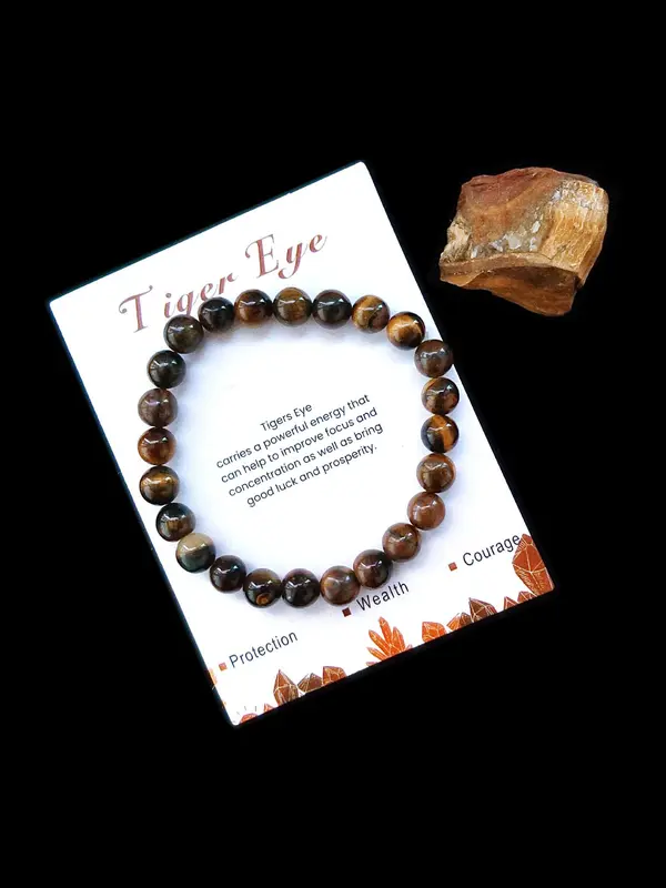 Tiger Eye Stone Beaded Bracelet, Fashion Accessories for Both Men & Women, Trendy All-match & Exquisite Jewelry for Birthday Gift 4