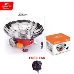 SPEEDS Kompor Camping Gas Alat Masak Alam Mini Lipat Bunga Anti Angin Portable 003-6