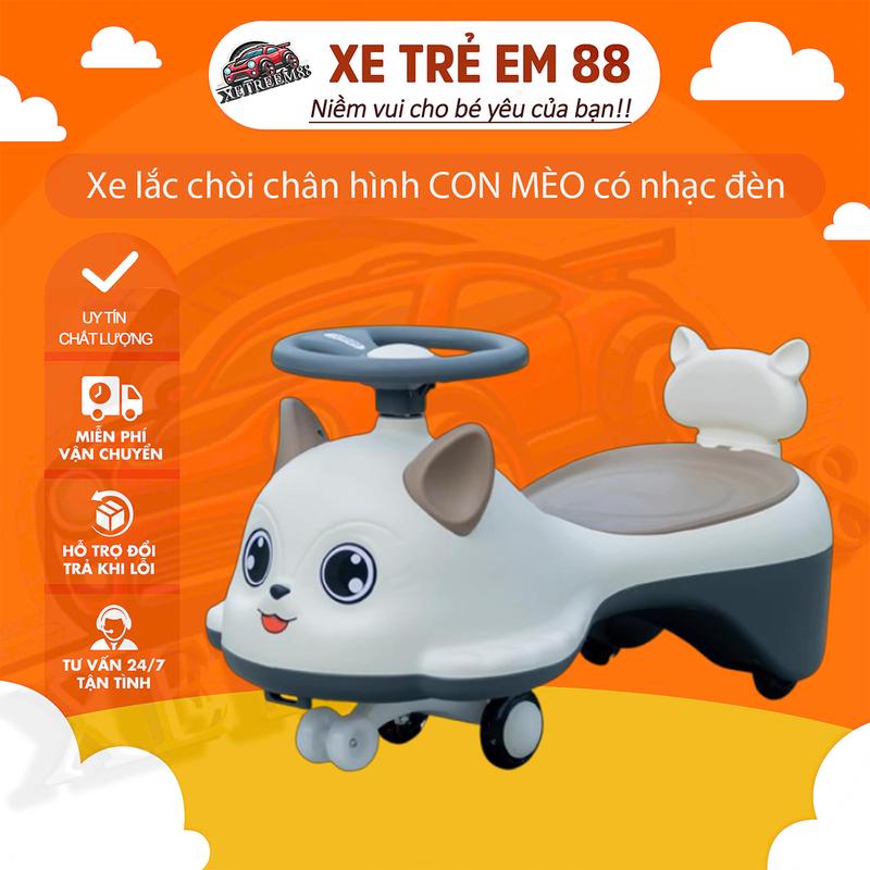 Xe lắc chòi chân hình CON MÈO có nhạc đèn cho bé yêu Đồ Chơi xe  trượt xe  nước xe  5 xe  một xe  mô