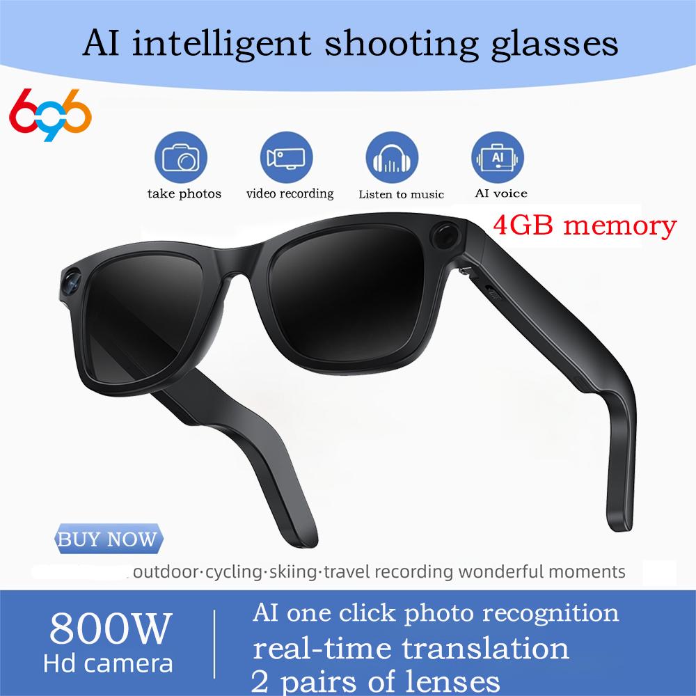 AI Real-Time Translation Smart Glasses 800W Camera 1080P Video Recording Anti-Shake Smart Image Recognition Music Sunglasses Men - Image 3