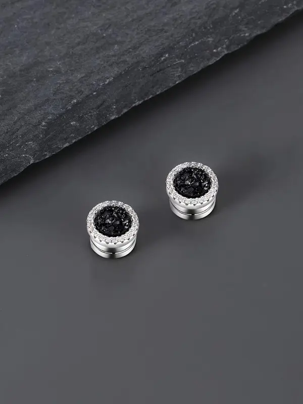 Rhinestone Decorated Magnetic Earrings, Fashionable Earrings for Women & Men, Trendy All-match & Exquisite Jewelry for Birthday Gift 3