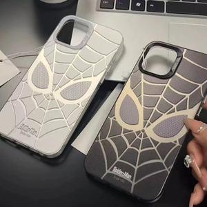 Suitable for  iPhone 15 14 Plus 13Pro Max 12Pro 11 XS Max XR ip7 7plus 8p SE Black and white Spider-Man shell Cover Protection Protective