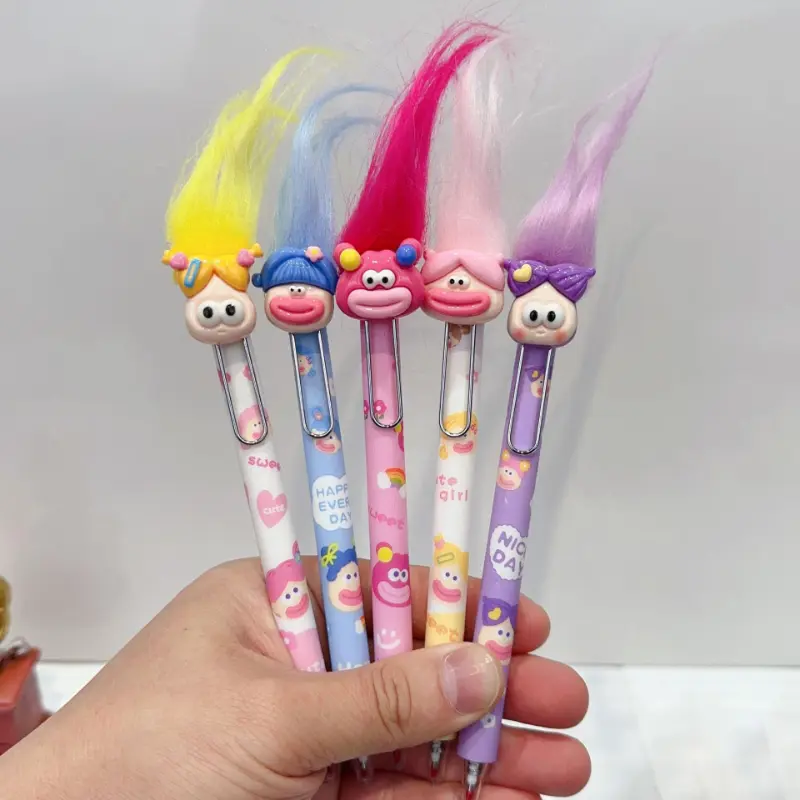 Bút Gel, Thiết Kế Sáng Tạo Vui Nhộn, Màu Mực Đen, Thích Hợp Cho Học Sinh Và Văn Phòng, Đồ Dùng Viết, Phong Cách Instagram 4