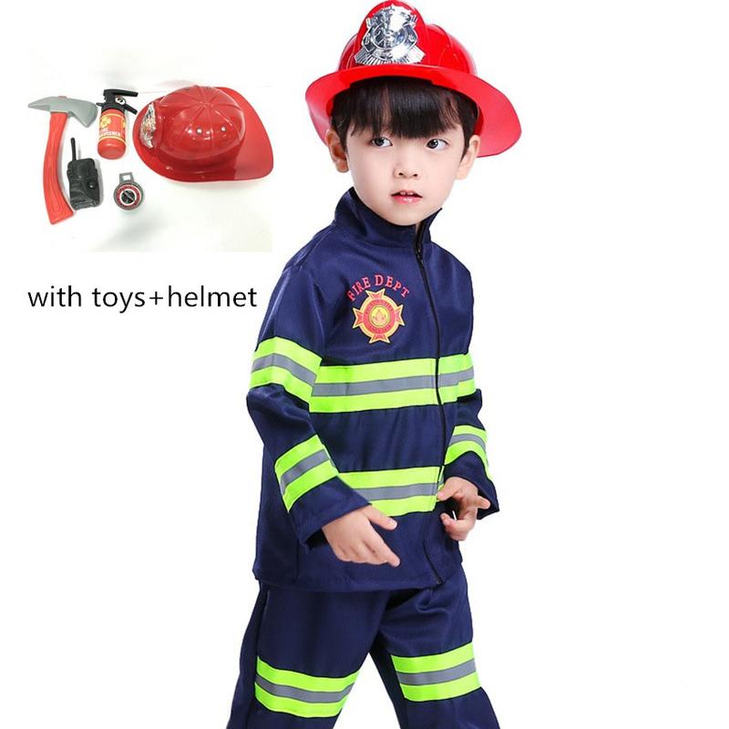 Fireman Sam Kids Halloween Christmas Cosplay Costumes for Girl Boy Carnival Party Fancy Suit Kids Firefighter uniform suit Halloween costumes Christmas costumes anime cos stage per 4