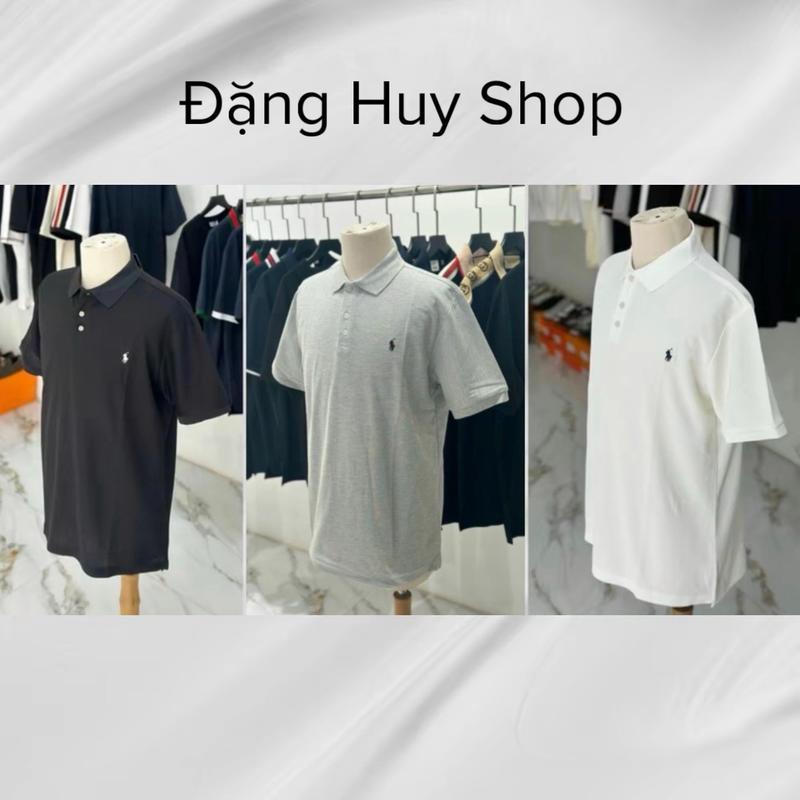 Áo Polo Nam Q.C, Hoạ Tiết Thêu Nhỏ Trước Áo, Chất Liệu Vải Gai Dệt Kim Sợi Nhỏ, Co Dãn 4 Chiều, 3 màu ĐEN-XÁM-TRẮNG Có Cổ