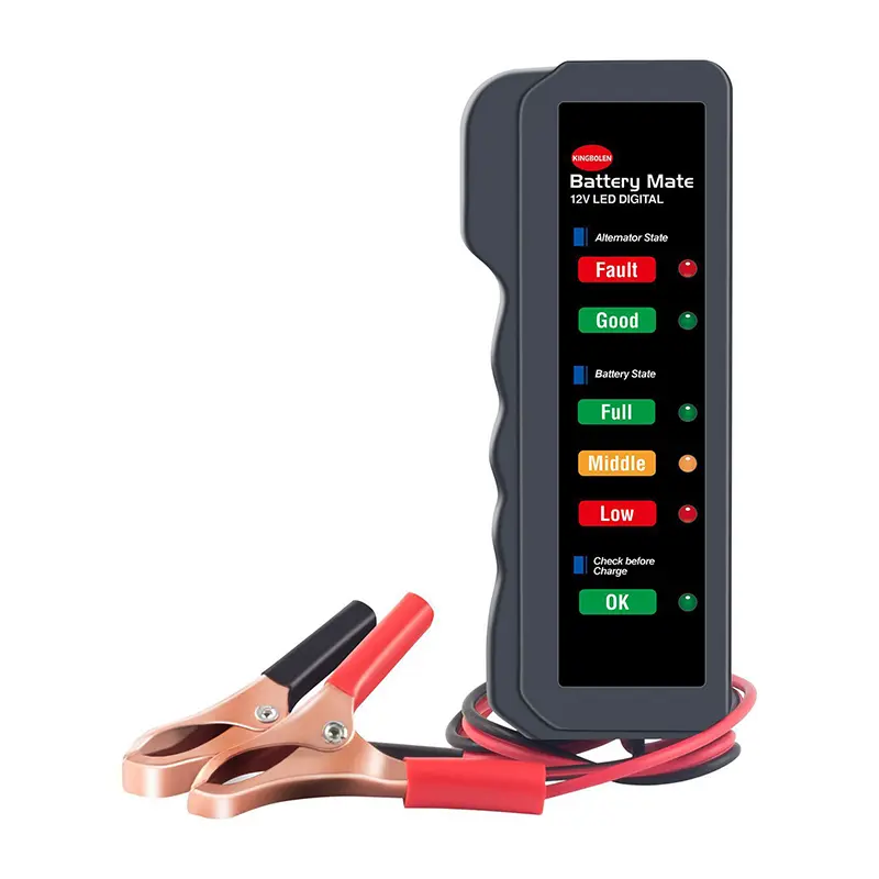 12V Auto Battery Tester Digital Car Battery Monitor Portable Vehicle Battery Testing Device 6 LED Display For Automotive Vehicle