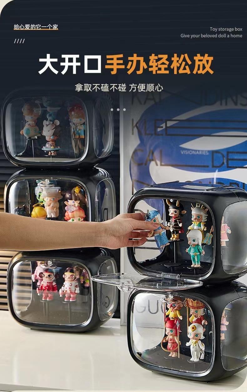 Product Introduction of Blind Box Figurine Storage Box with Light Desktop Display Stand Acrylic Cartoon Plastic Space Capsule 4