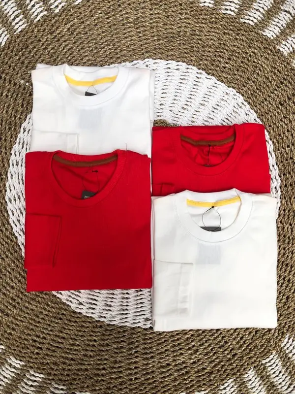 KAOS DEWASA POLOS LENGAN PANJANG MERAH PUTIH 1