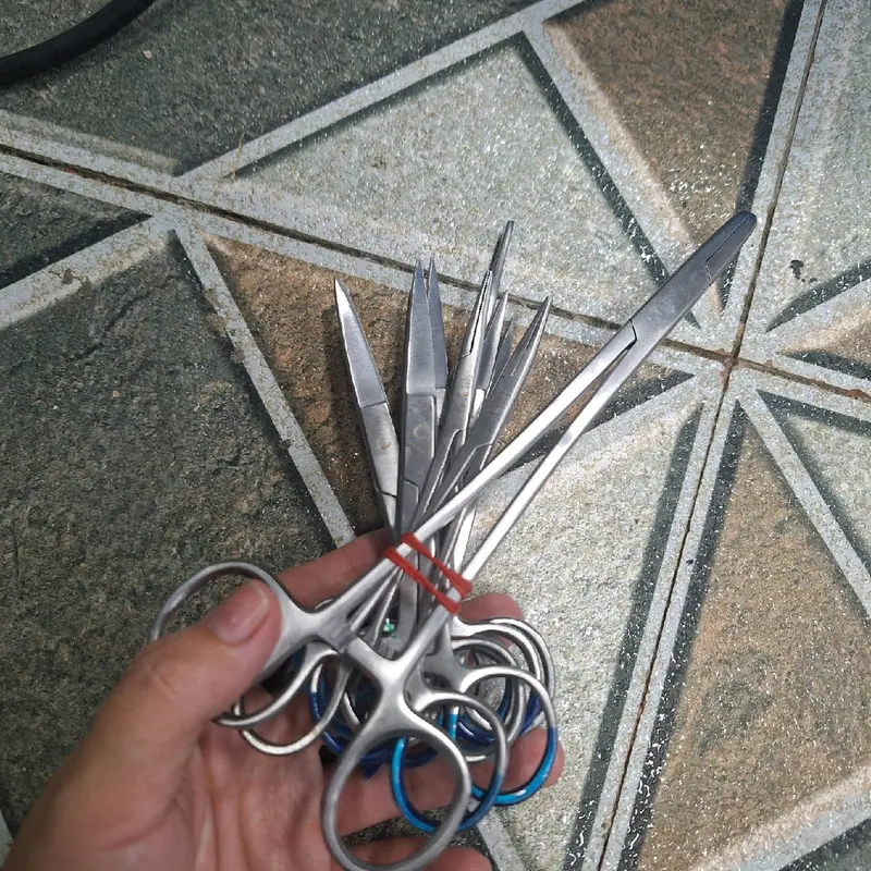 Bộ 10 cây kéo nhíp -găp-cắt- làm bằng inox  Thích hợp cho anh em sữa chữa điện tử 2