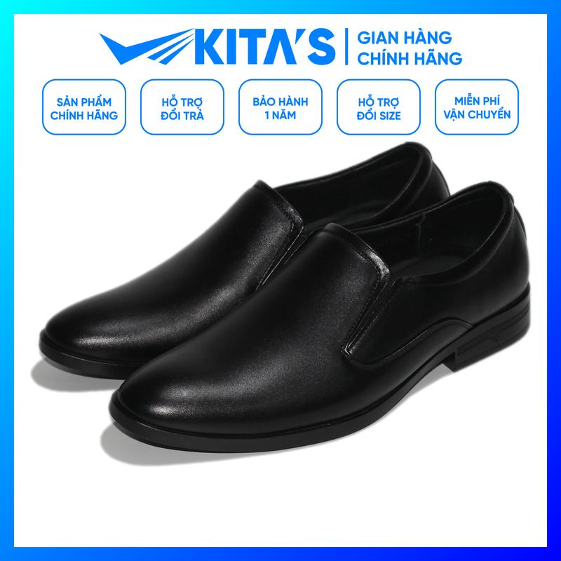  KITAS-120-9604 Giày Tây Nam - Da Bò - Đế Cao Su - May Đế - Màu Đen Nâu - Size 38 39 40 41 42 43 44 45 46 