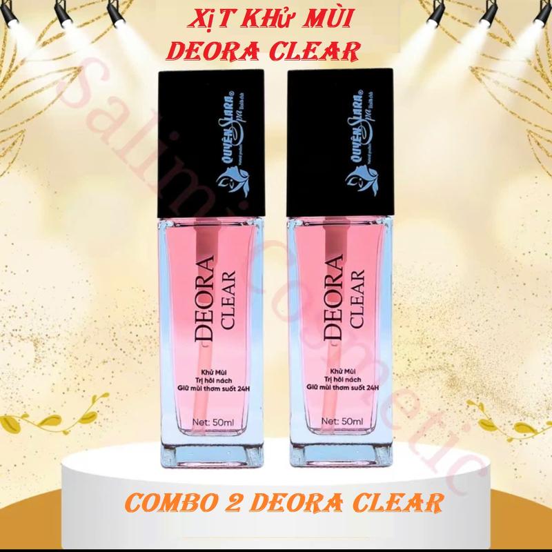 COMBO 2 Lọ Xịt Khử Mùi DEORA CLEAR Quyên Lara 50ml, Khử Mùi Hôi Nách, Ngăn Tiết Mồ Hôi