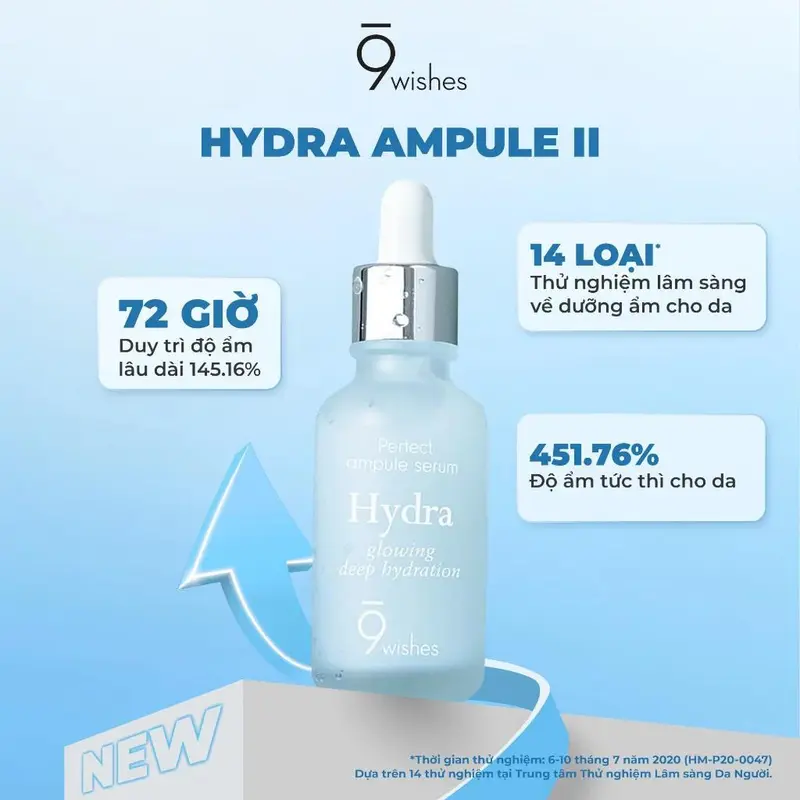 9 Wishes Tinh chất Hydra Ampule II 30ml Dưỡng Ẩm Da Cấp Ẩm Chăm Sóc Da 2